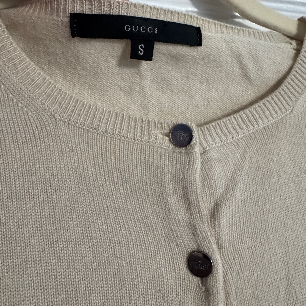 Gucci Cashmere Cardigan with Logo Buttons